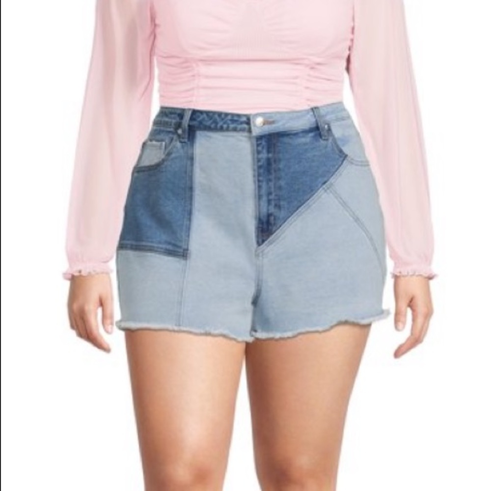 Madden NYC two tone denim shorts